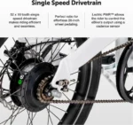 Lectric XP Lite 2.0 Long-Range Folding Electric Bike - Arctic White - Image 3