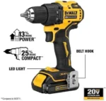 DEWALT ATOMIC 20V MAX Brushless Compact Drill/Driver & Impact Driver Combo Kit with (2) 1.3Ah Batteries, Charger & Bag (DCK278C2) - Image 2