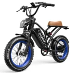 Euybike S4 Moped-Style Fat Tire Electric Bike, 48V Long Range, Dual Suspension - Black
