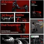 Segway Ninebot ZT3 Pro Off-Road Electric Scooter for Adults, 24.9 MPH, 43.5-Mile Range, Dual Suspension, 11 in. Tubeless Tires - Image 5