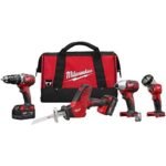 Milwaukee M18 18V Cordless 4-Tool Combo Kit: Hammer Drill, HACKZALL, Impact Driver & Work Light with (2) Batteries, Charger & Bag (2695-24)